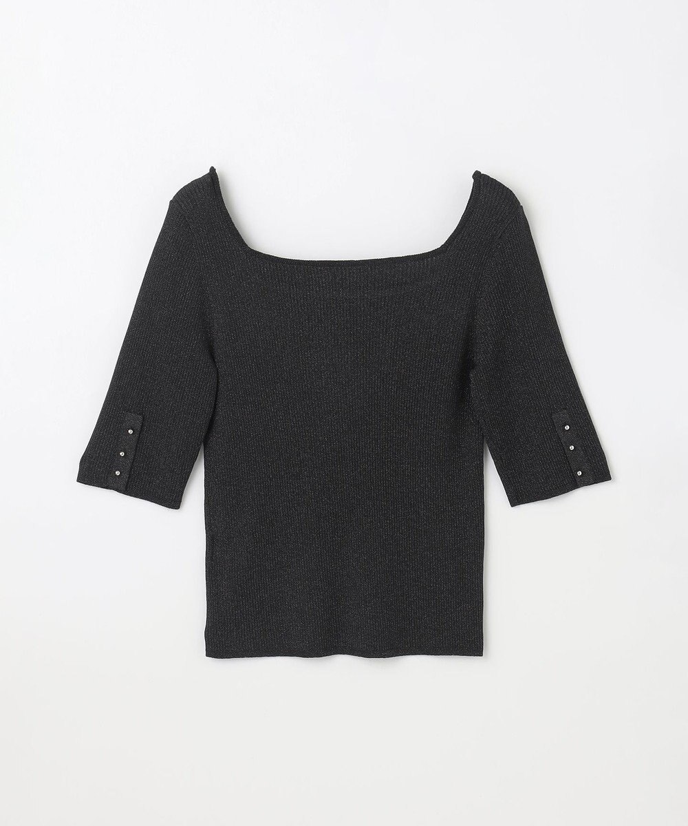 GRACE CONTINENTAL ラメリブニットトップ 