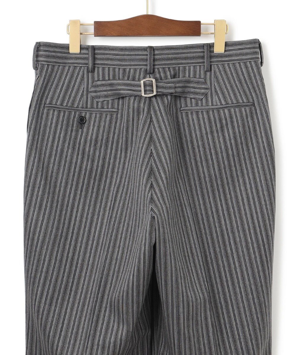 J.PRESS MEN 【J.PRESS ORIGINALS】Dark Pinstripe Wool New Piped Stem Slacks / Big Back Belt 