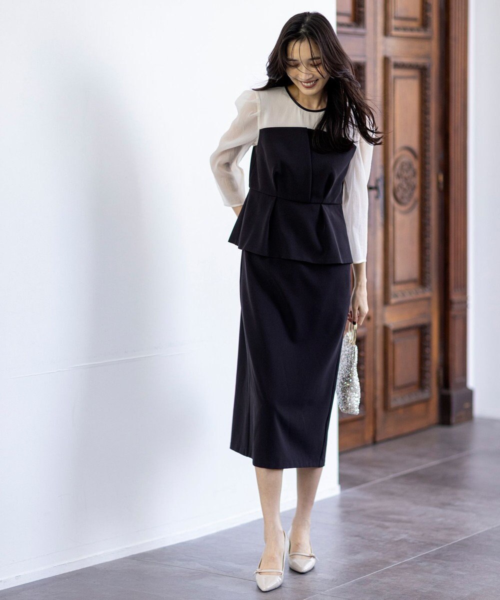 ANY SIS 【LilyCalin】ペプラムビスチェ ドレス 