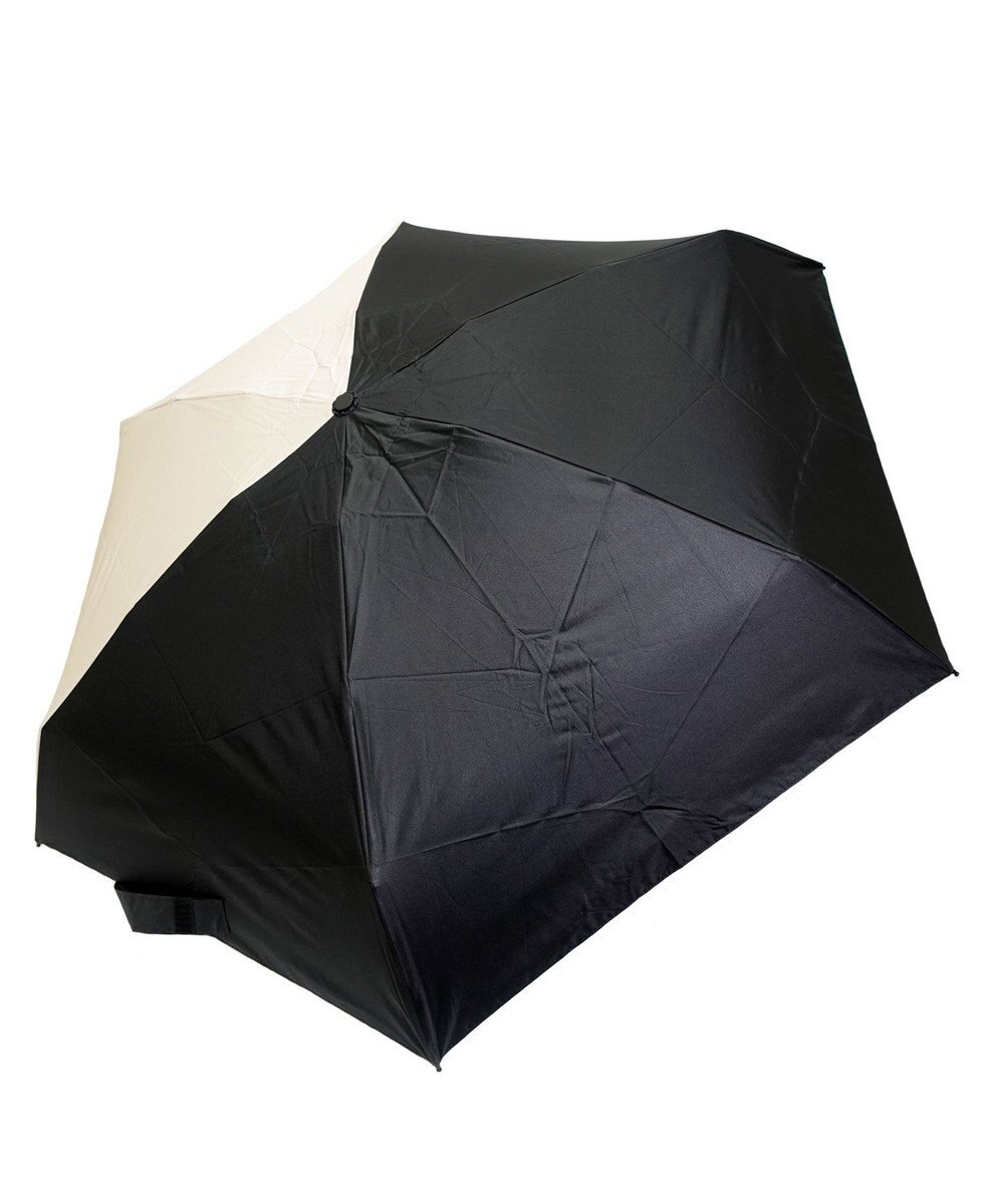 +RING UNISEX プラスリング 晴雨兼用 簡単開閉式折傘 BLK×BGE T1339 