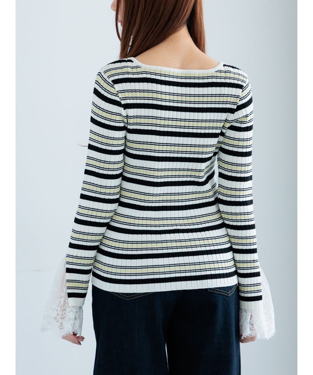 Te chichi レースカフスリブニット 