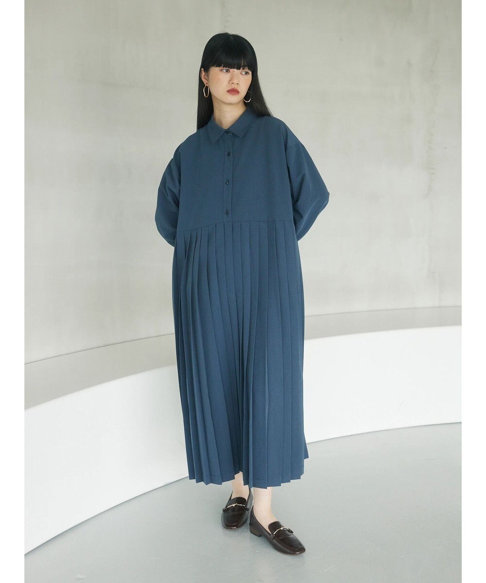 Green Parks armonia．プリーツシャツワンピース 