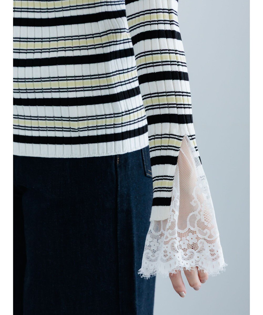 Te chichi レースカフスリブニット 