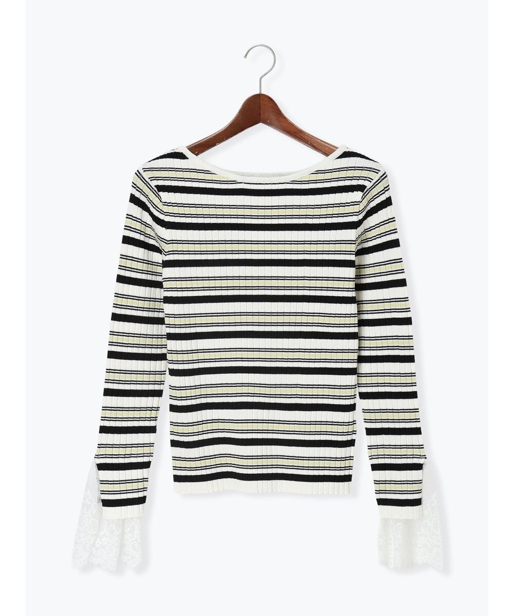 Te chichi レースカフスリブニット 