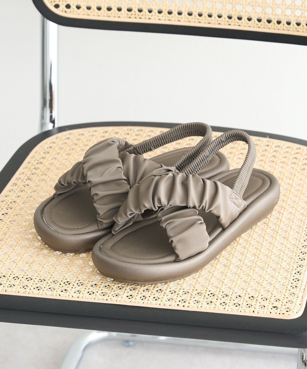 earth music&ecology ギャザークロスサンダル 