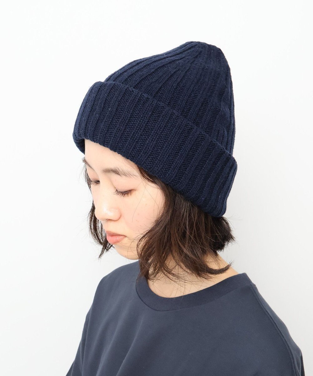 WHITE MAILS 【UNISEX】WOOL PAPER DOUBLE KNIT リブビーニー 