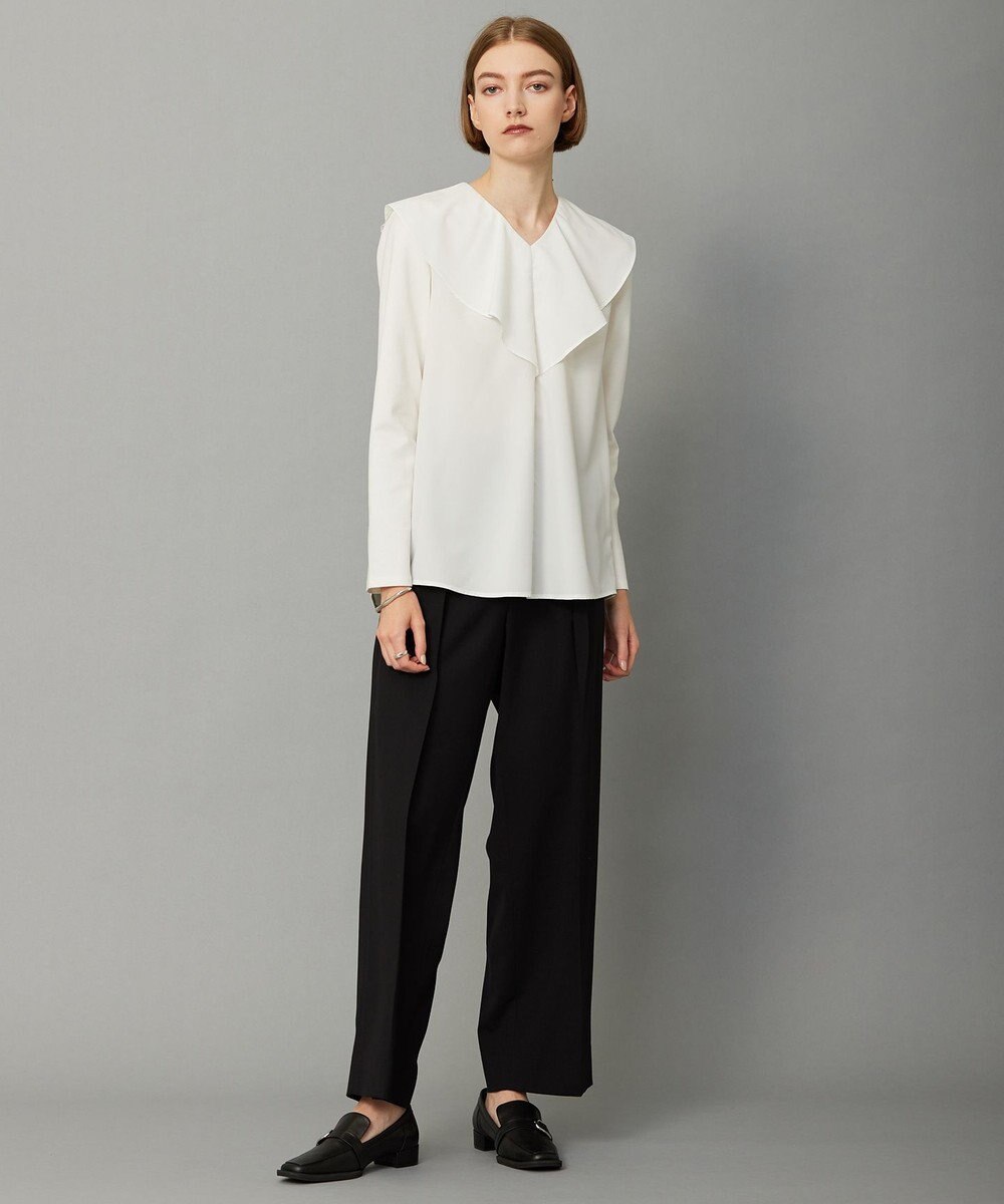 ICB L 【UVケア・洗える】ウール2WAYストレッチ ワイドストレートパンツ 