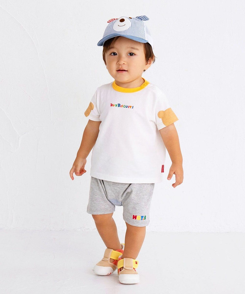 MIKI HOUSE HOT BISCUITS 【70-110cm】 ショルダーベア 半袖Tシャツ 