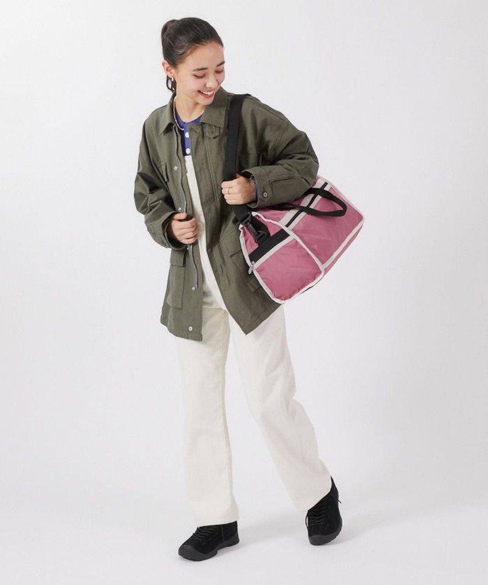 LeSportsac DELUXE MED WEEKENDER/モーヴ/ピーチブラッシュ/ブラック 