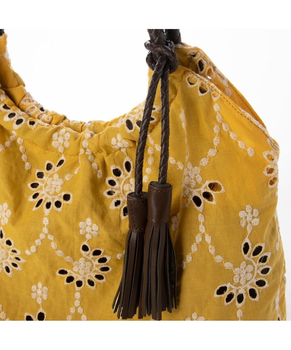 UNBILLION カシュカシュ cachecache / 花刺繍メッシュハンドルトートバッグ 