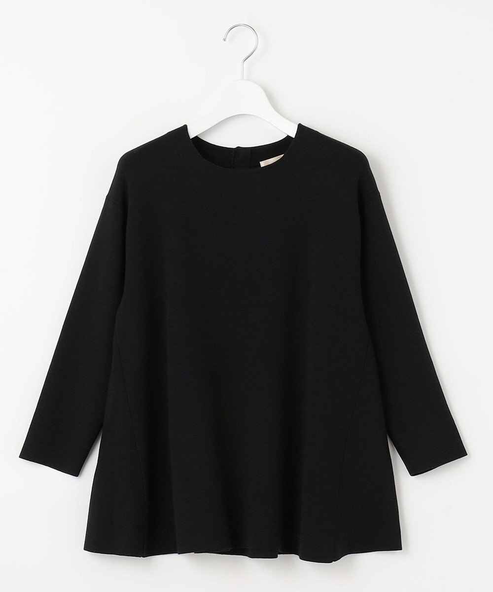 自由区 【洗える】レーヨンポリエステルスムース ペプラムニット 