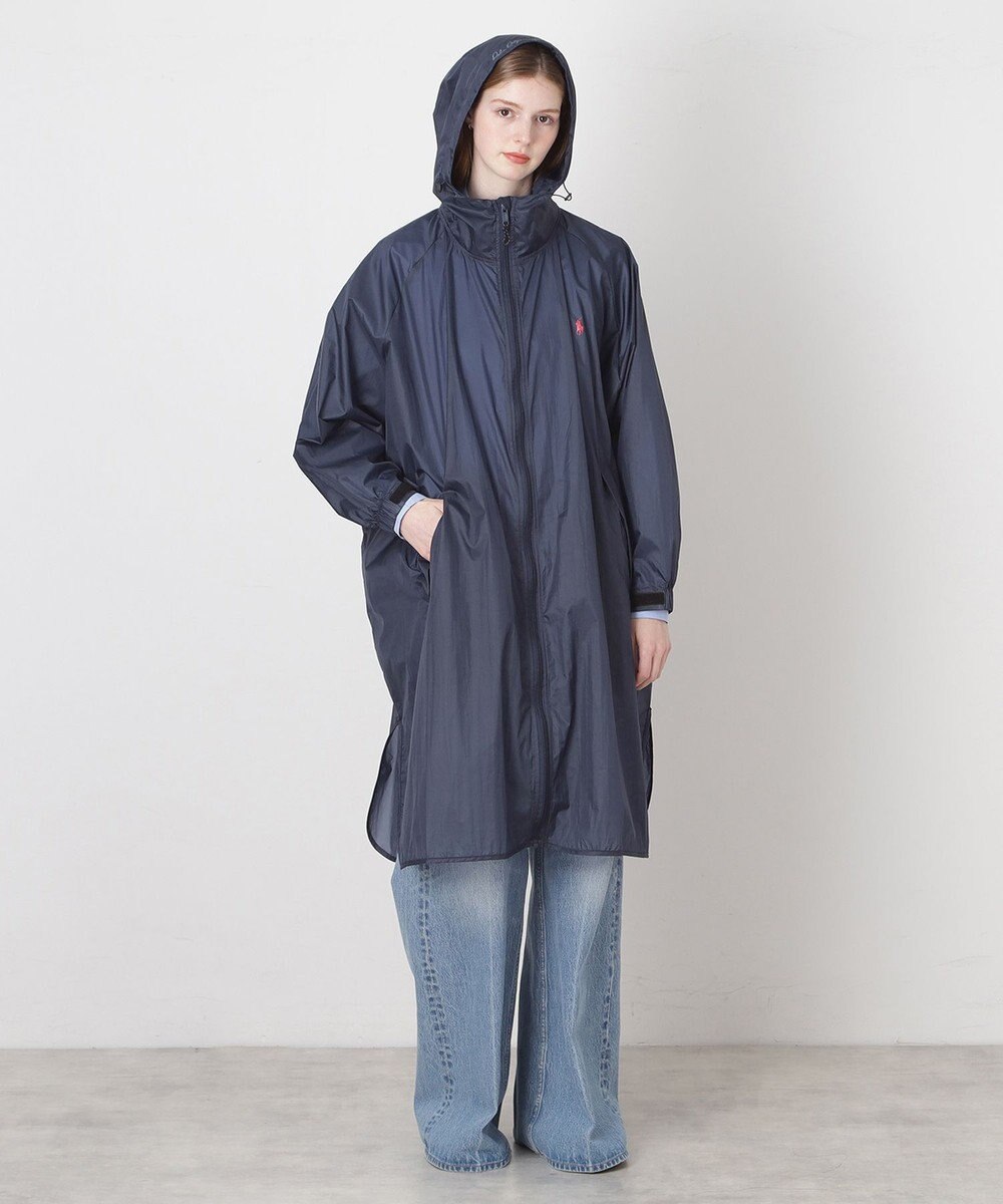 MOONBAT POLO RALPH LAUREN(ポロ ラルフローレン) ポロポニー レインコート ライトウェイト レインポンチョ  無地 フード 収納袋 レディース 