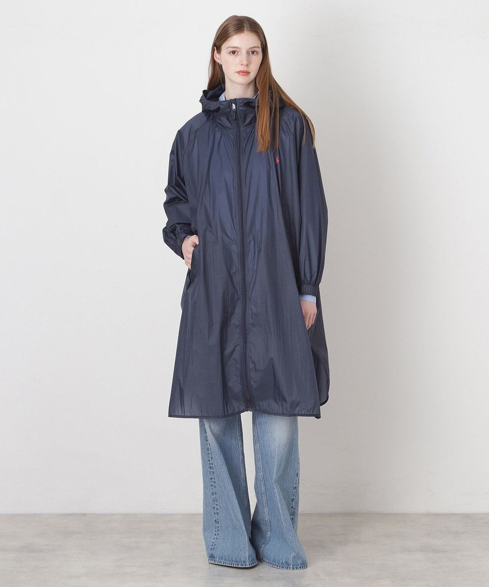 MOONBAT POLO RALPH LAUREN(ポロ ラルフローレン) ポロポニー レインコート ライトウェイト レインポンチョ  無地 フード 収納袋 レディース 