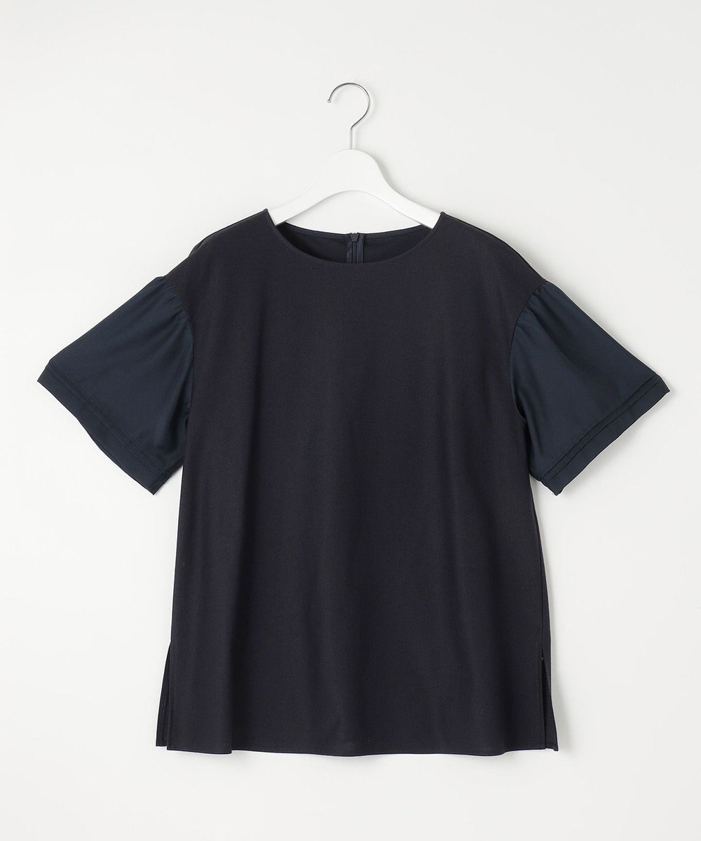 自由区 【WEB限定カラーあり】【UVカット・吸水速乾・洗える】ツイストプレーンラッフルスリーブ カットソー 