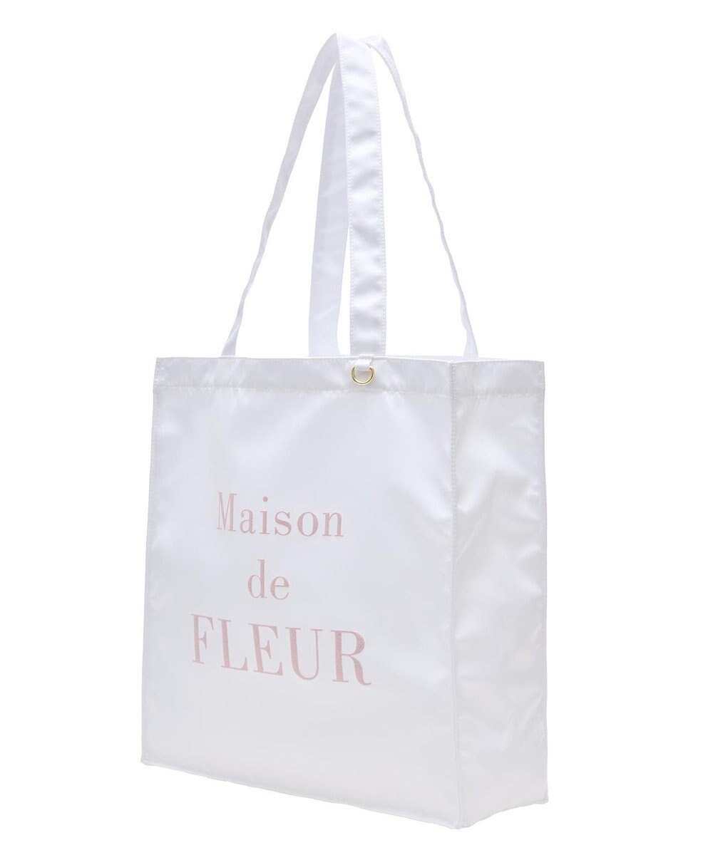 Maison de FLEUR ブランドロゴ発泡プリントスクエアトート 