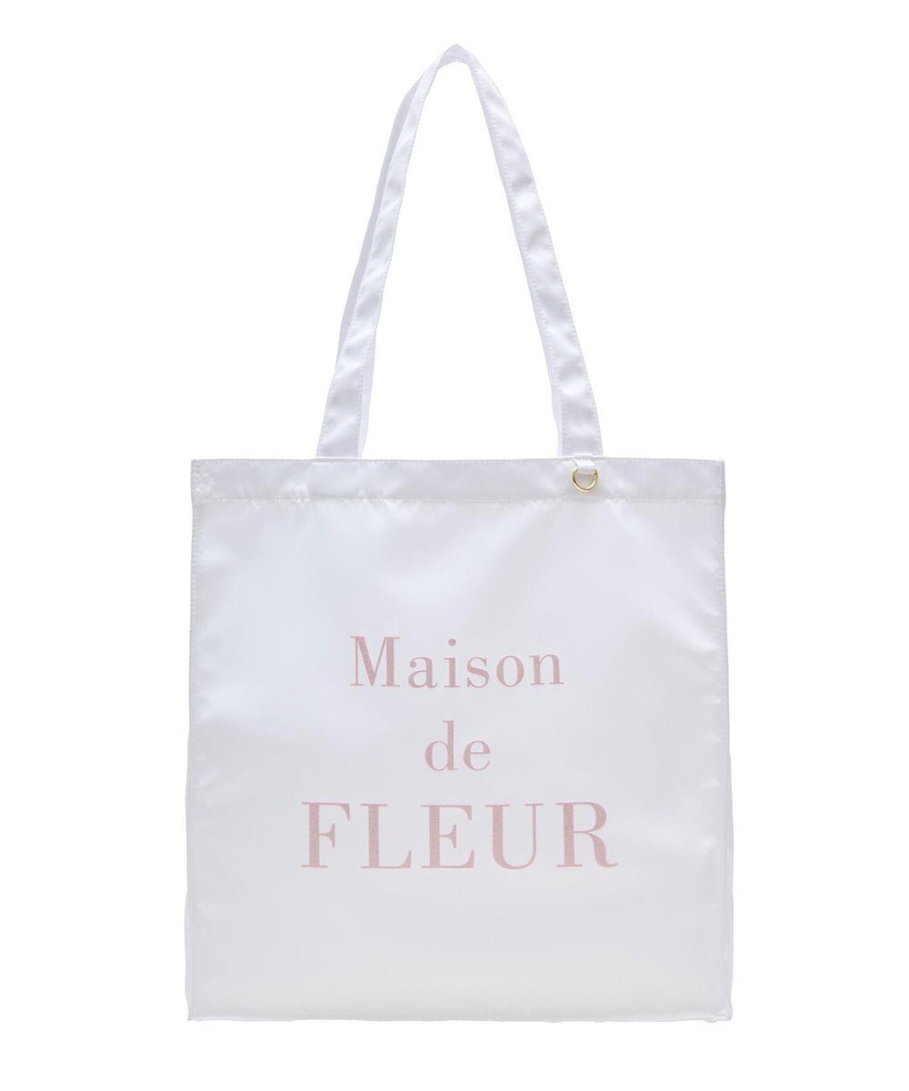 Maison de FLEUR ブランドロゴ発泡プリントスクエアトート 