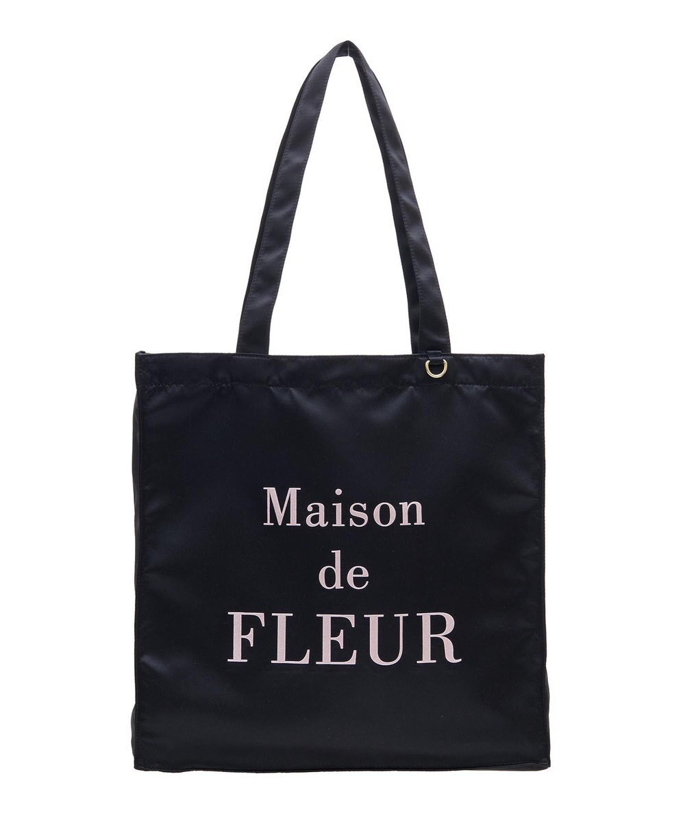 Maison de FLEUR ブランドロゴ発泡プリントスクエアトート 