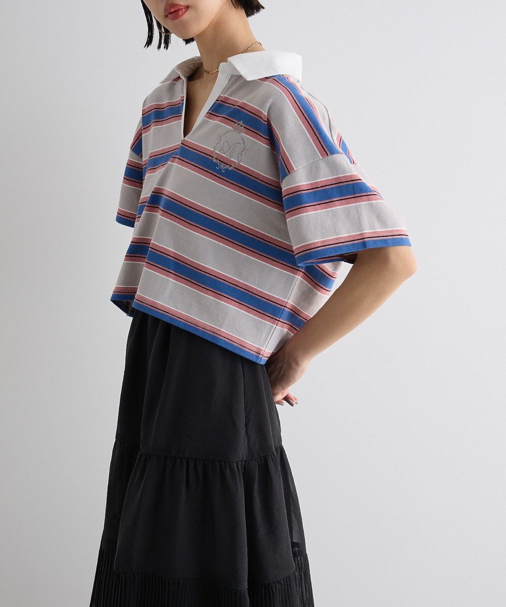 Green Parks エムブレム刺繍ショートボーダーカットソー 