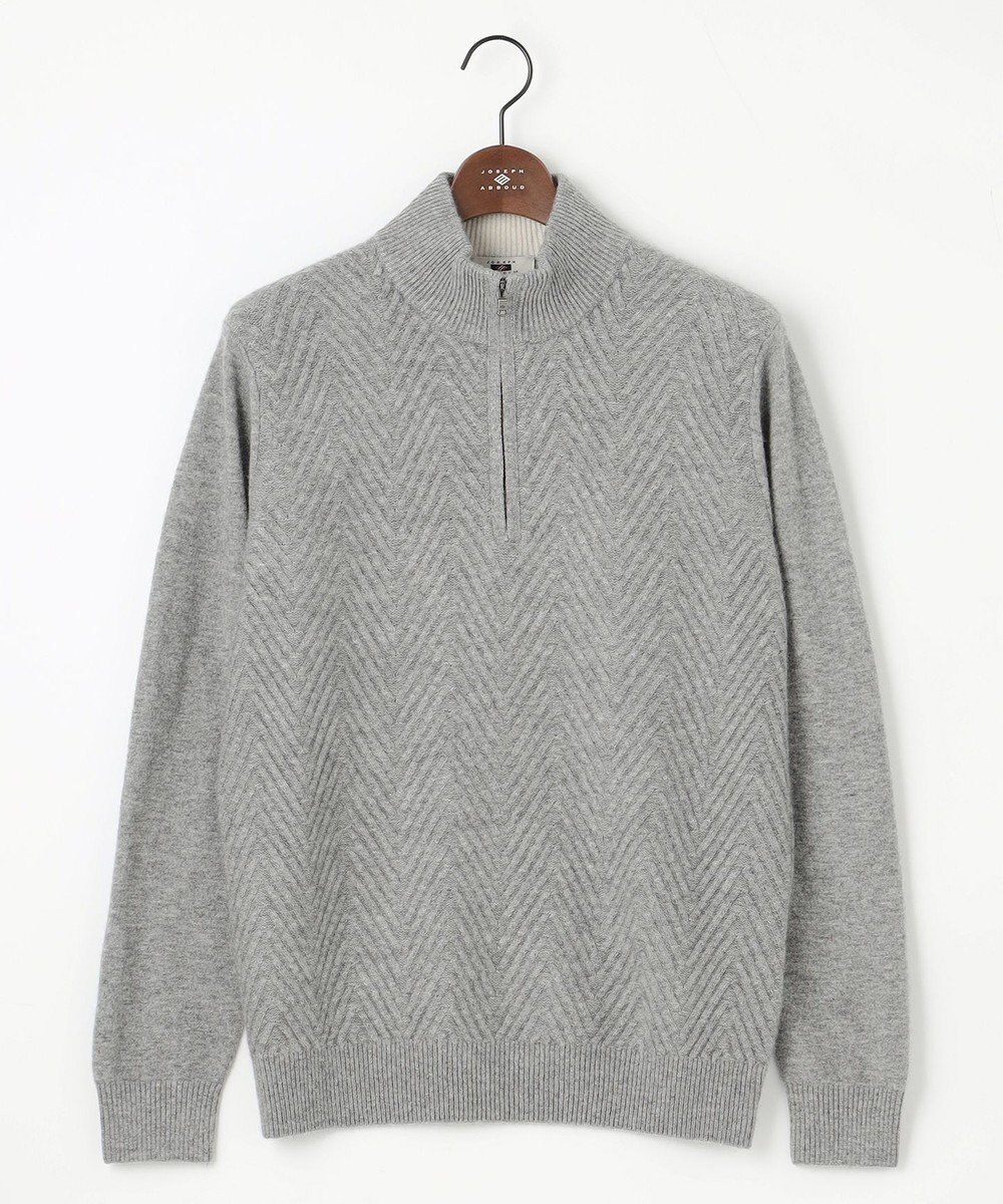 JOSEPH ABBOUD カシミヤブレンド ハイネック ZIP プルオーバーニット 