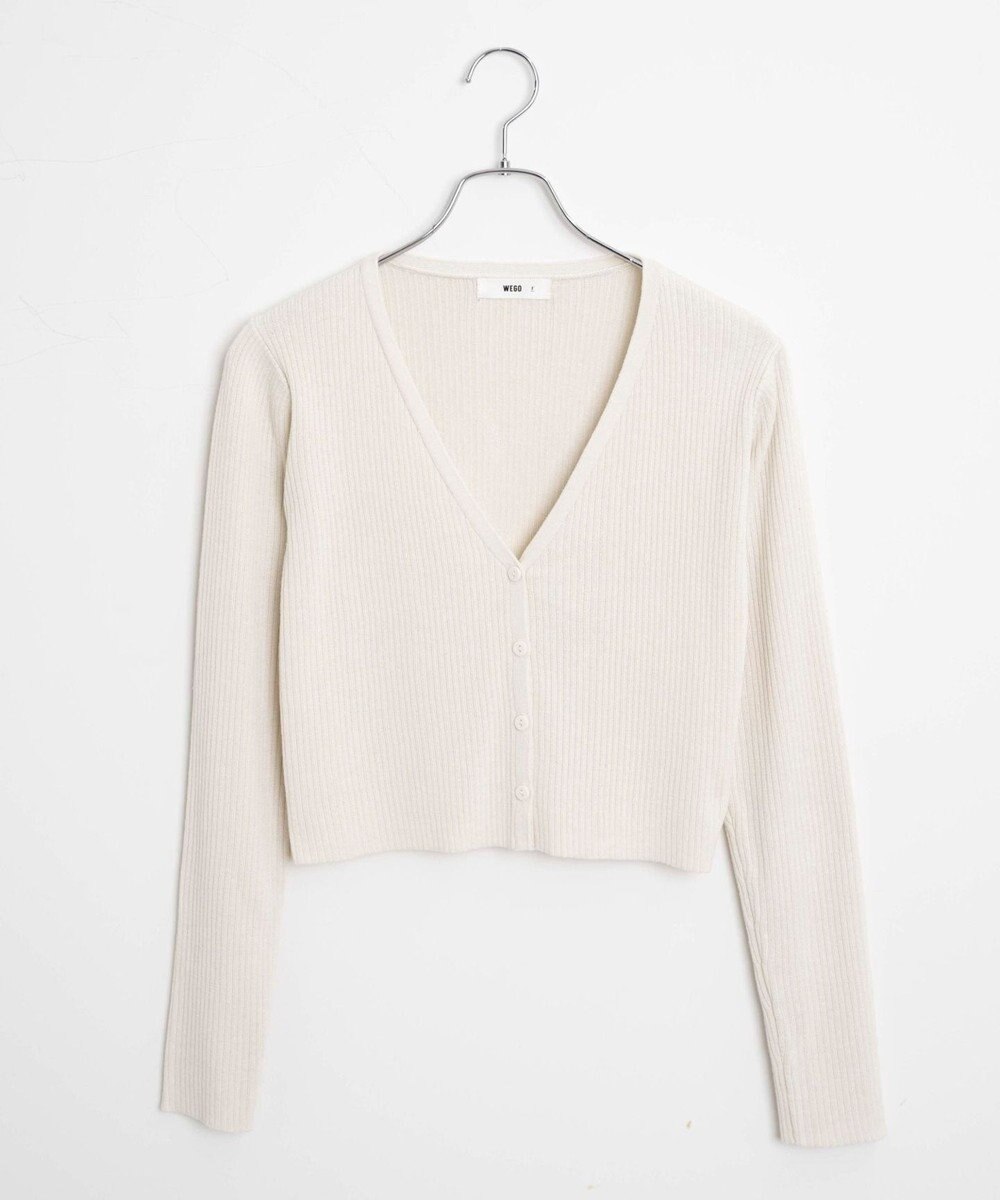 WEGO カラーリブショートカーデ 