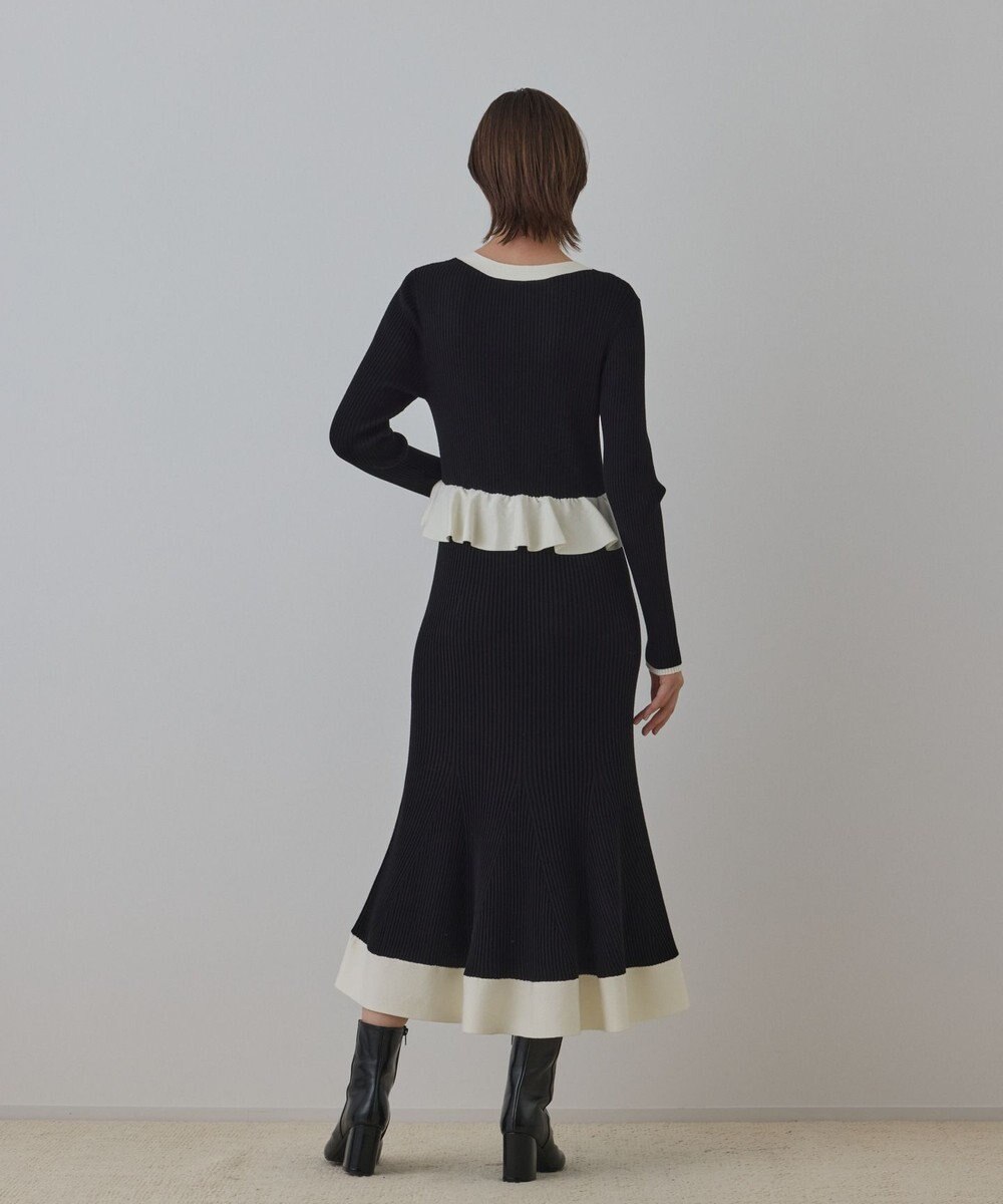 GRACE CONTINENTAL バイカラーニットワンピース 