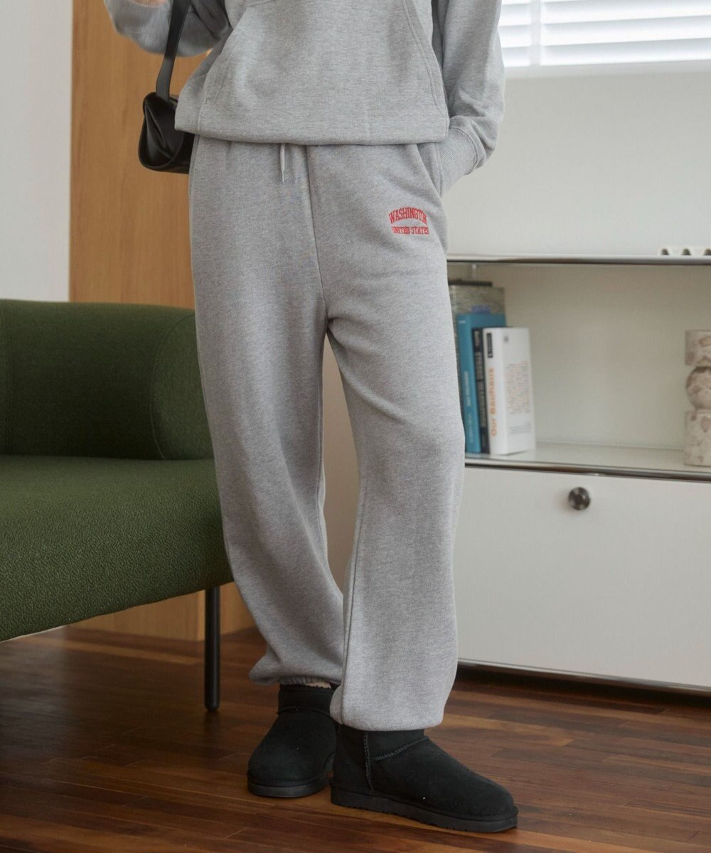 WEGO 【ANGIE VINTAGE】ワンポイント刺繍 裏毛 スウェットパンツ 