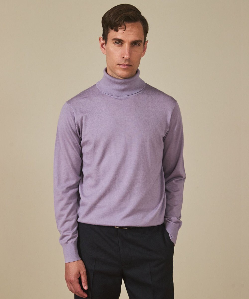 GOTAIRIKU 新色追加【洗える/チクチクしにくい/ピリングしにくい】イタリア糸 ハイゲージ タートルネックニット_WOOL100％ 