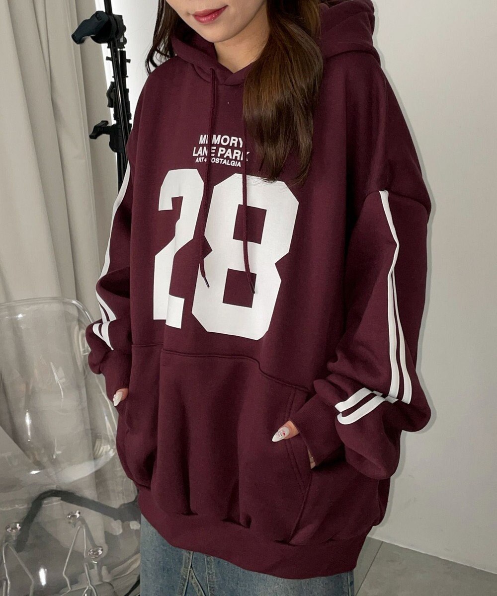 WEGO サイドラインナンバリングパーカー 