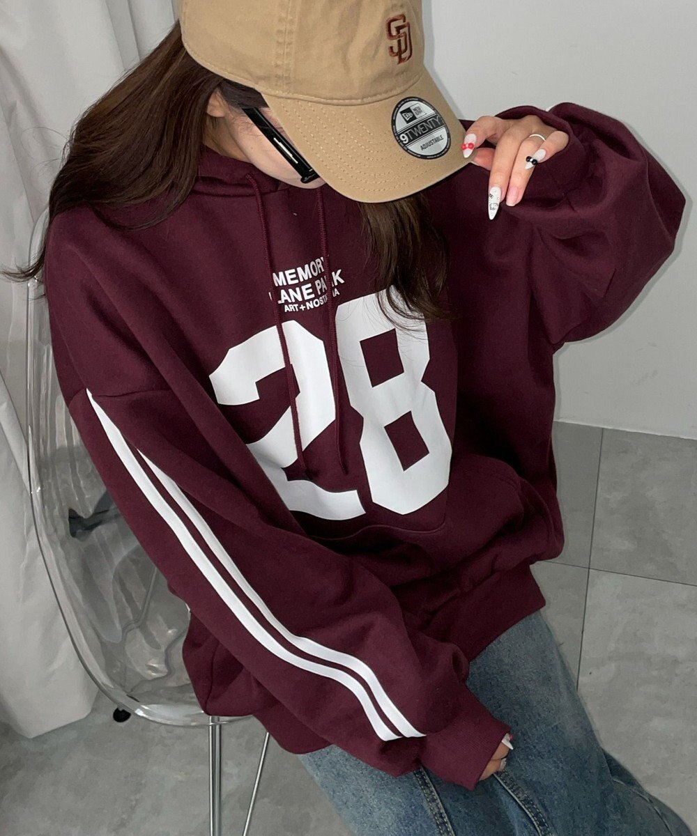 WEGO サイドラインナンバリングパーカー 