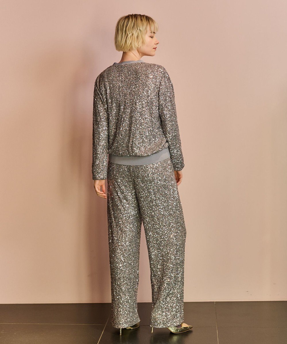 GRACE CONTINENTAL スパンコールニットパンツ 
