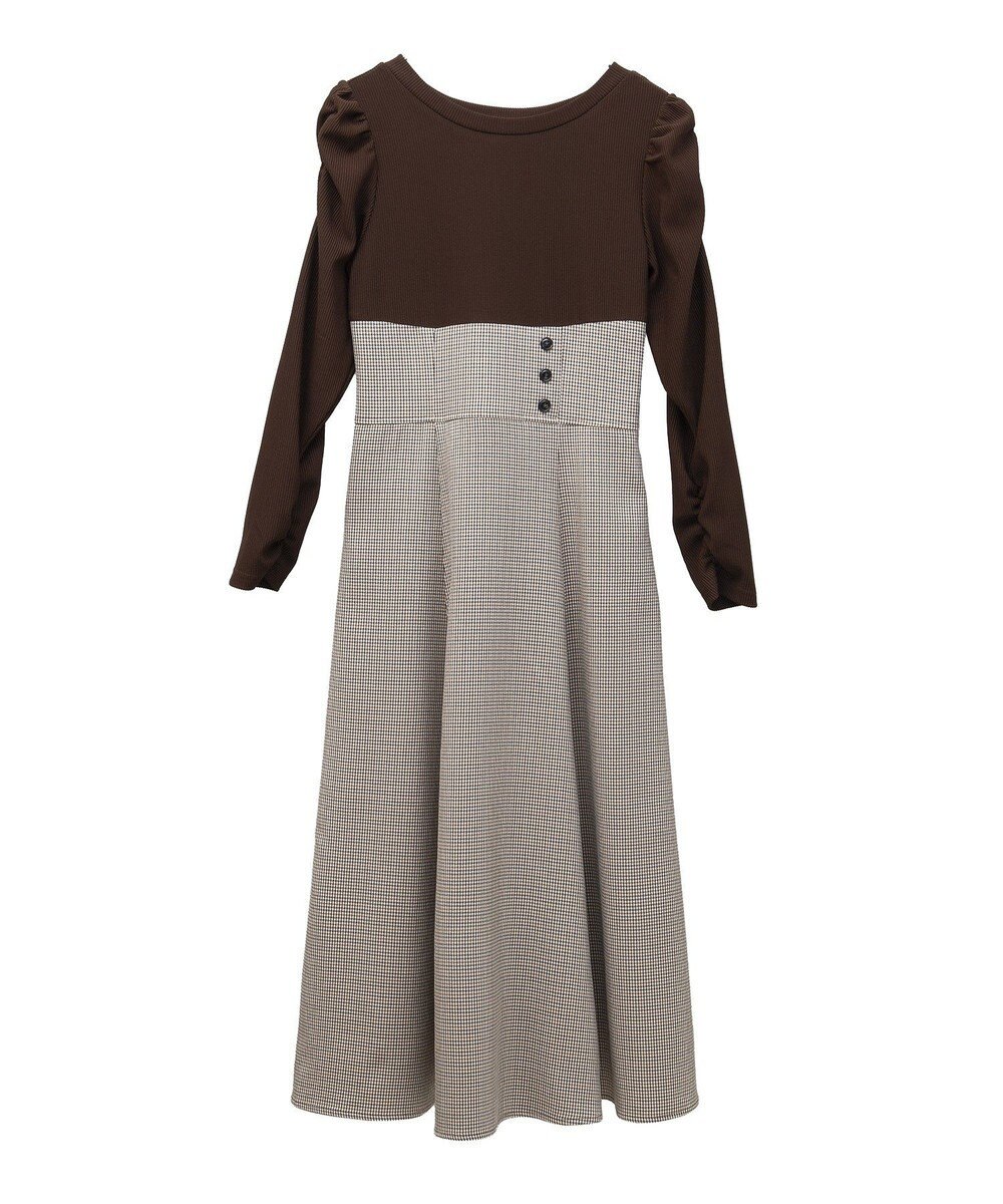 earth music&ecology リブカットソードッキングワンピース 