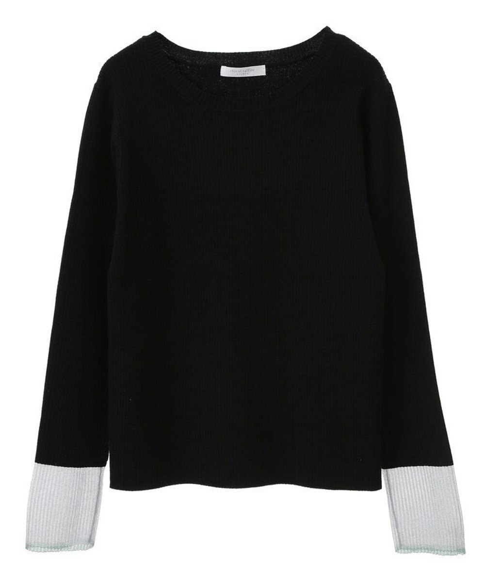 Green Parks アンチピリング袖シアーリブニットプルオーバー 