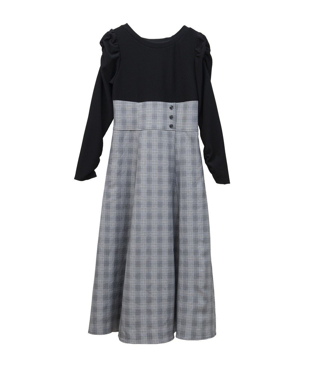 earth music&ecology リブカットソードッキングワンピース 