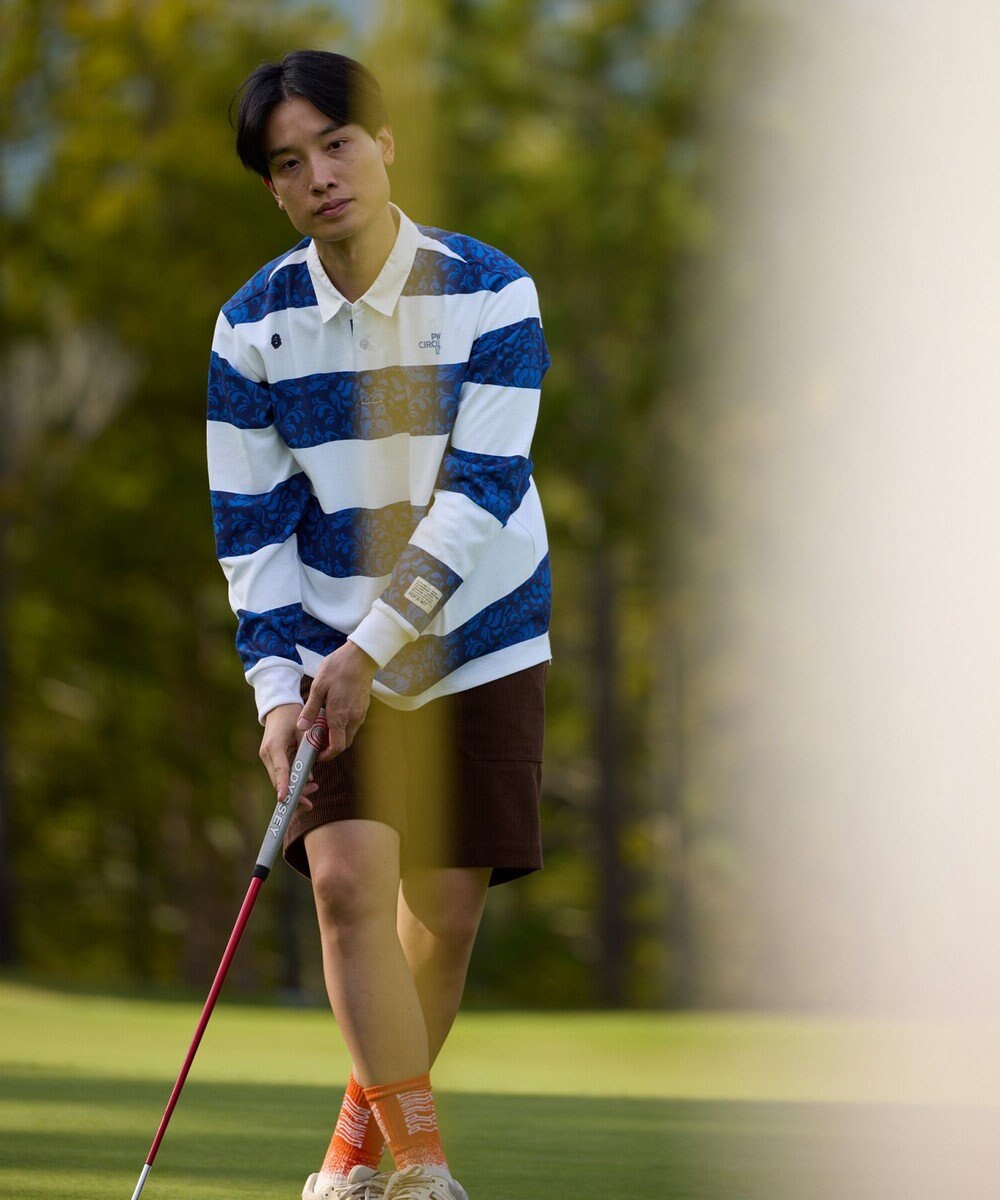 PW CIRCULUS 【吸水速乾 / UVカット / ストレッチ】【MEN】ラガーシャツ ゴルフ 