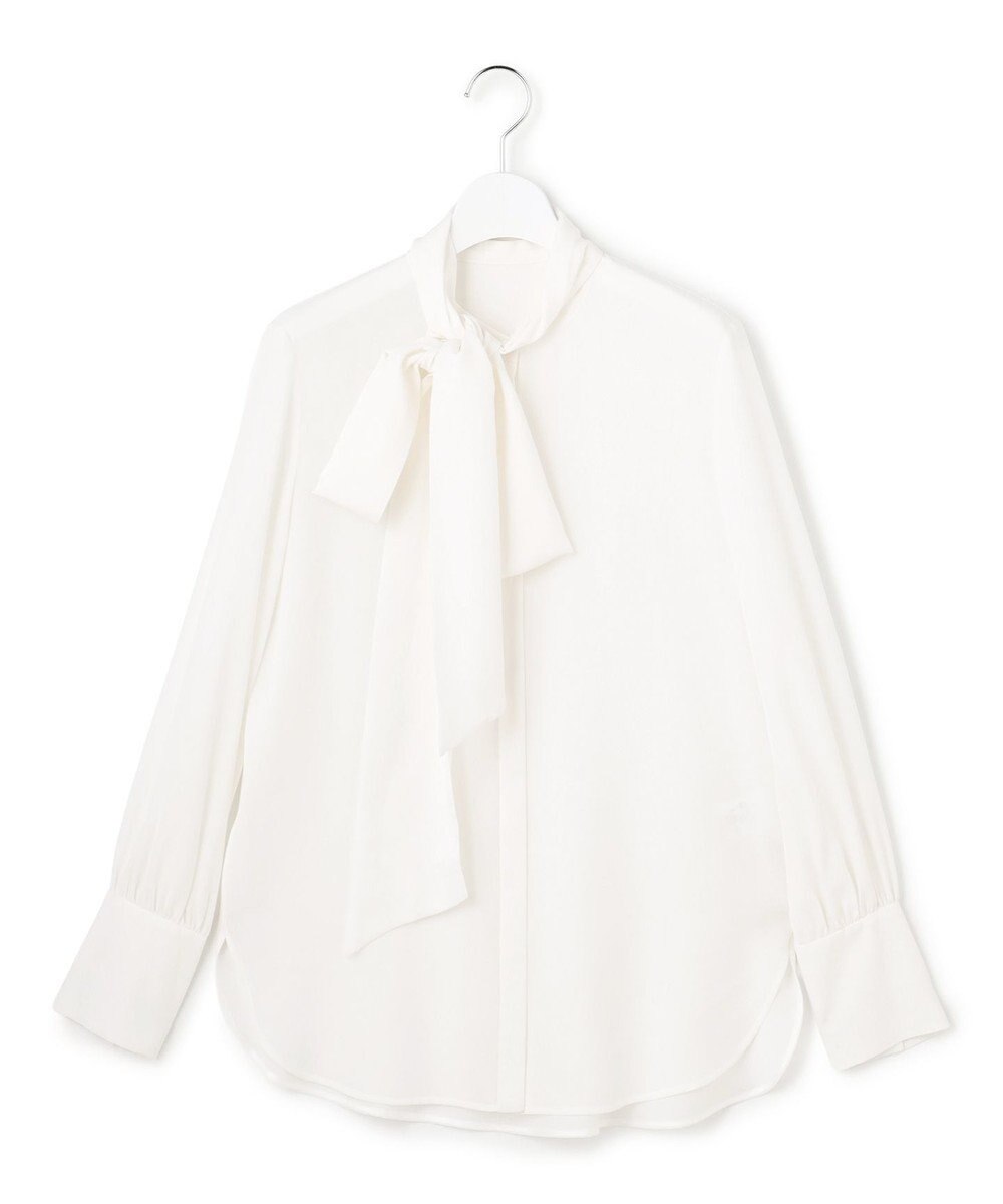 ICB L セルロースシルクビエラ ボウタイ付きブラウス 