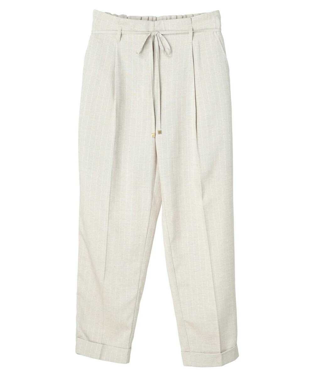 earth music&ecology リネンライクテーパードパンツ（ストライプ） 