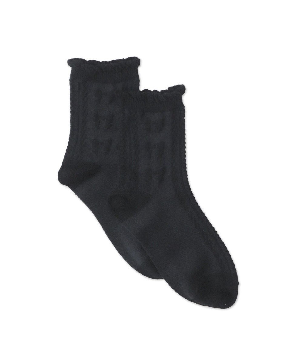 WEGO フリルリボンパターンクルーソックス 