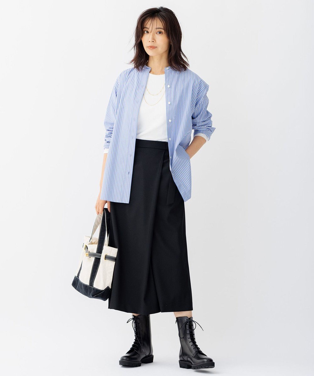 23区 【CLASSY.1月号掲載】CANCLINI バンドカラー シャツ 