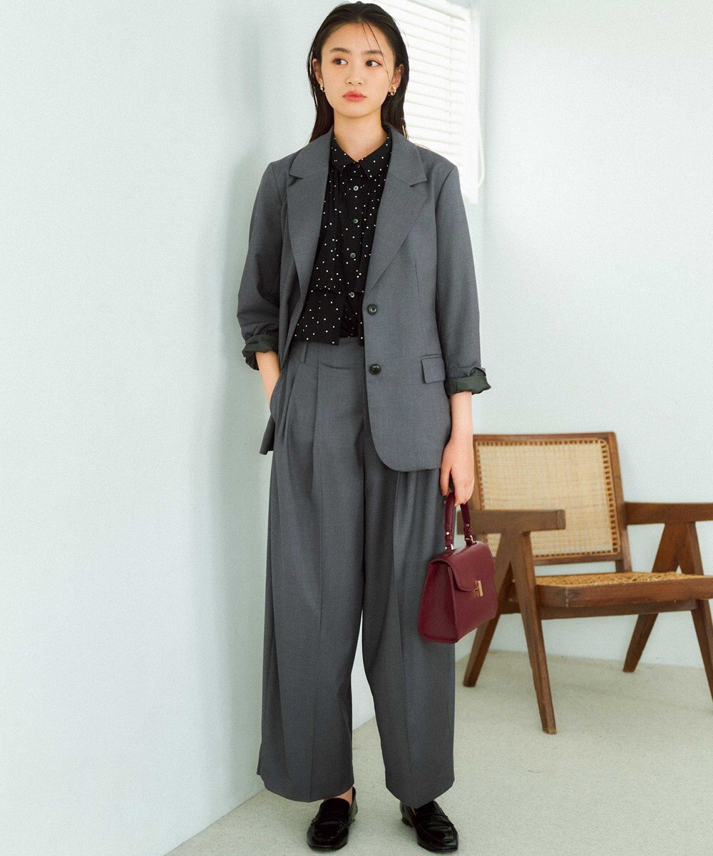 組曲 S 【入江未悠さんコラボ】ギャザーライトデシンティアード ブラウス 