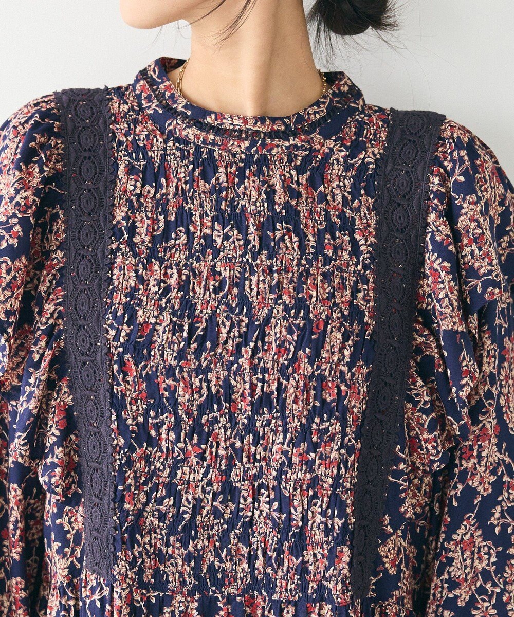 CRAFT STANDARD BOUTIQUE シャーリング袖フリルワンピース 