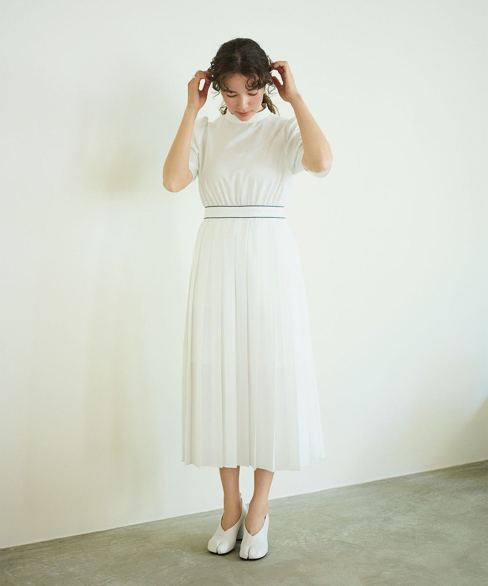 #Newans 〈花乃まりあさんコラボ〉ワイドプリーツワンピース 