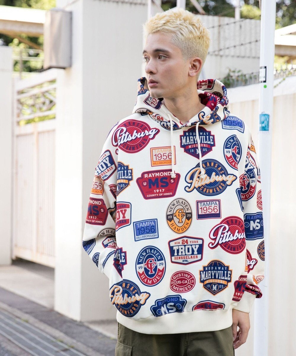 WEGO 総柄BIGプルパーカー 