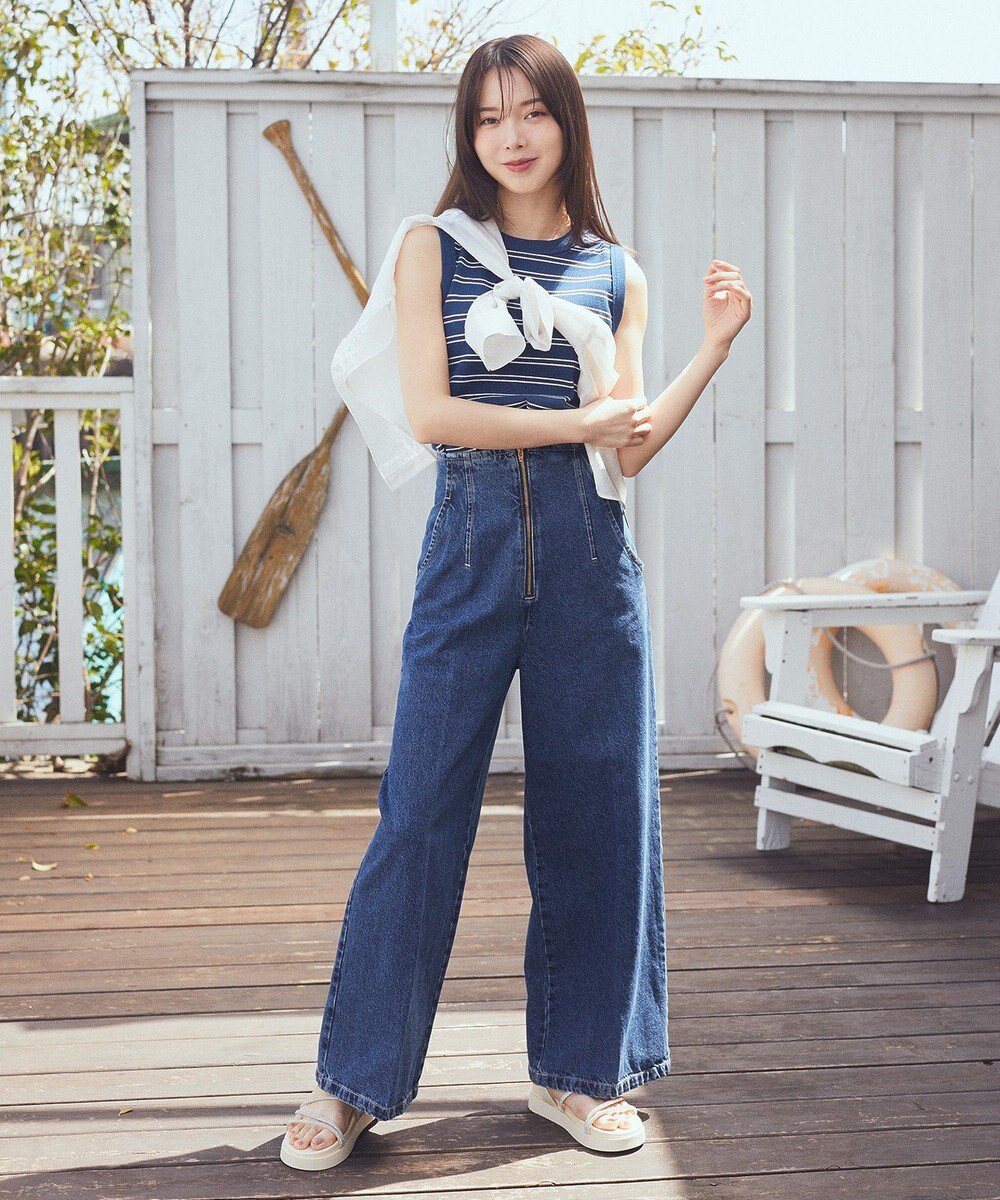 earth music&ecology ワイドシルエットシアーシャツ 