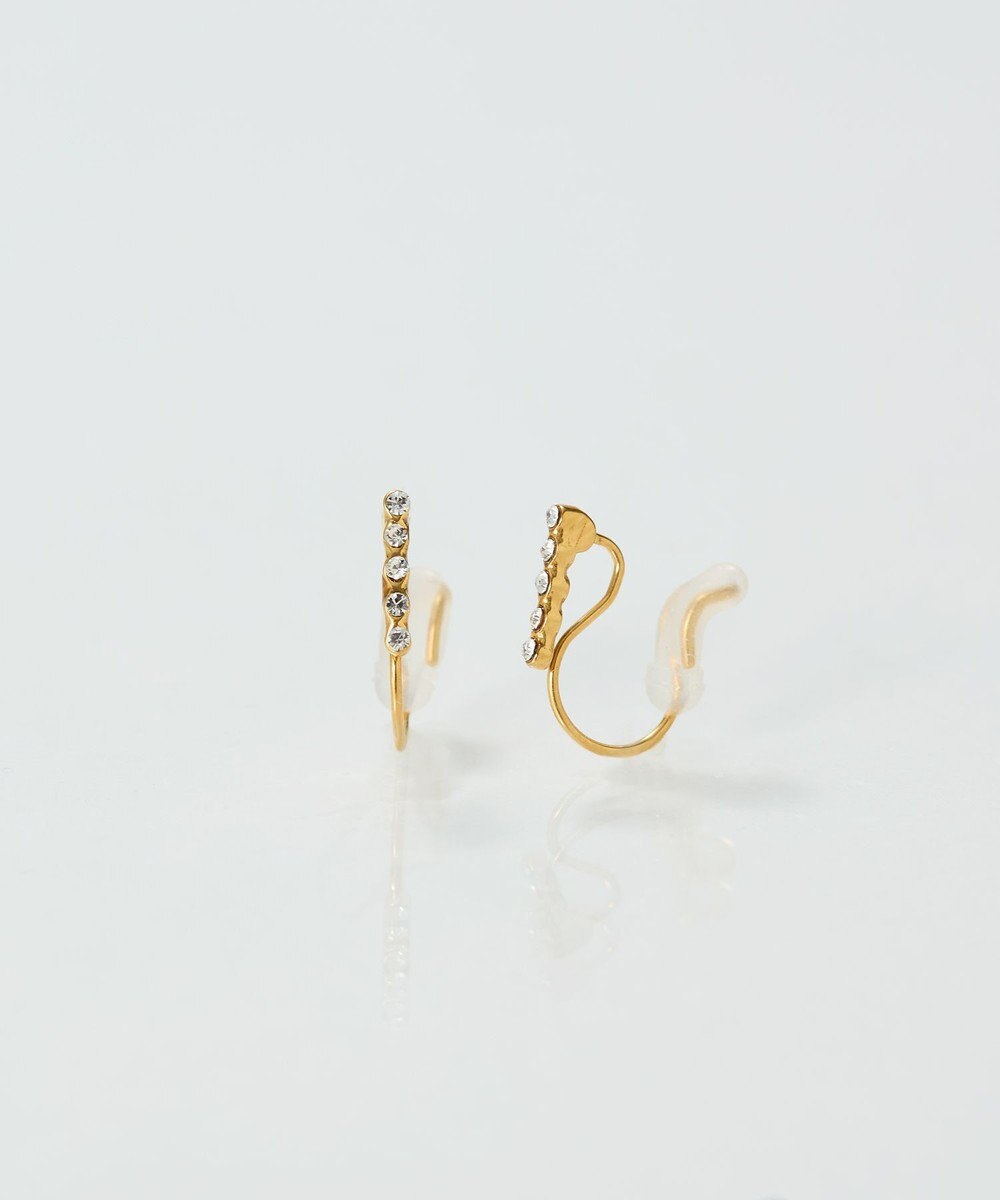 Phoebe 【痛くないシリーズ/金属アレルギー対応】ストレートビジューライトフィットイヤリング 