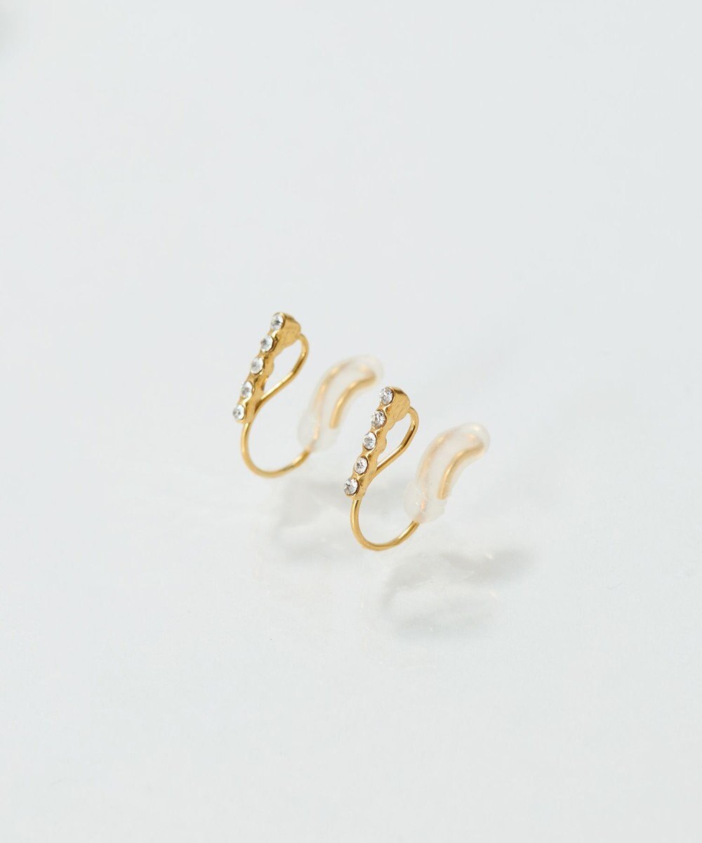 Phoebe 【痛くないシリーズ/金属アレルギー対応】ストレートビジューライトフィットイヤリング 