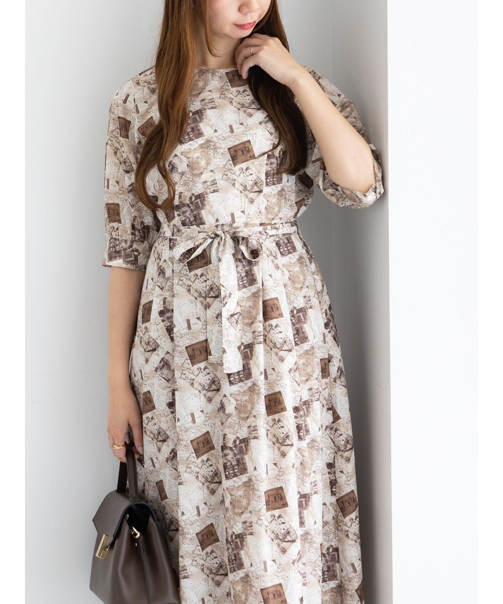 Te chichi マップパターンプリントワンピース 