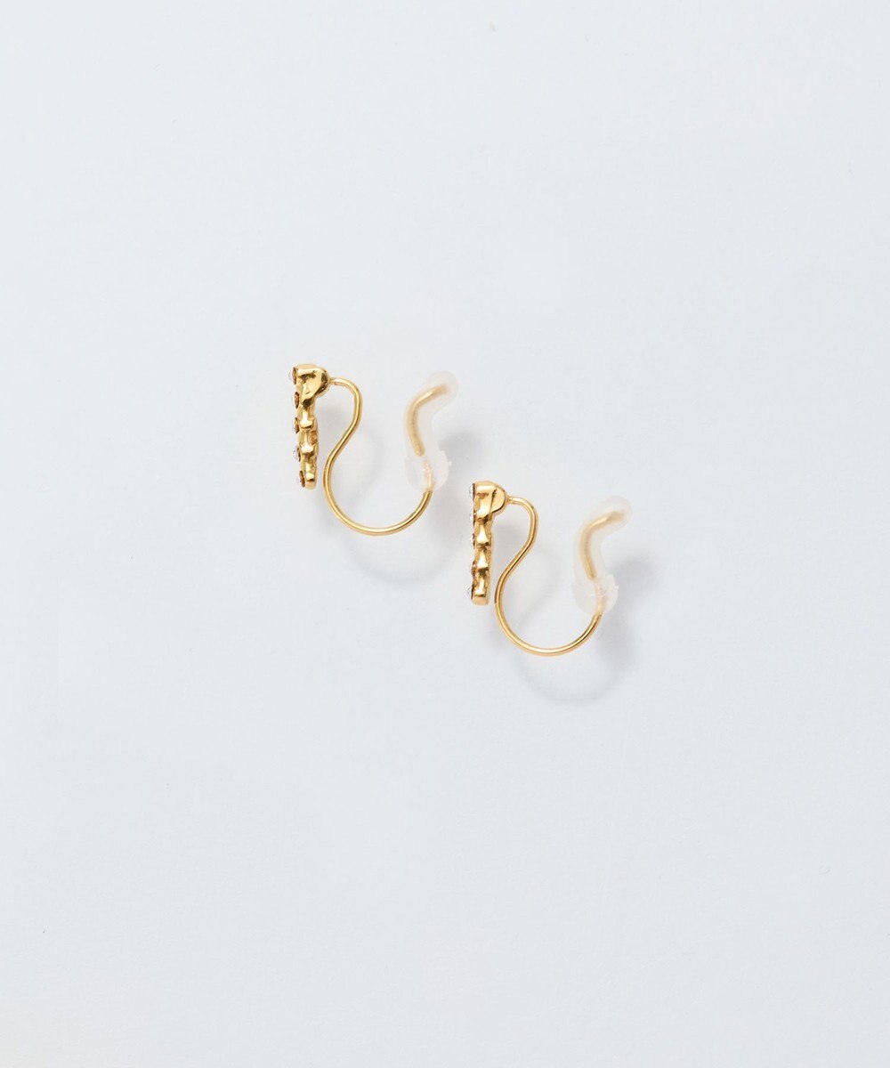 Phoebe 【痛くないシリーズ/金属アレルギー対応】ストレートビジューライトフィットイヤリング 