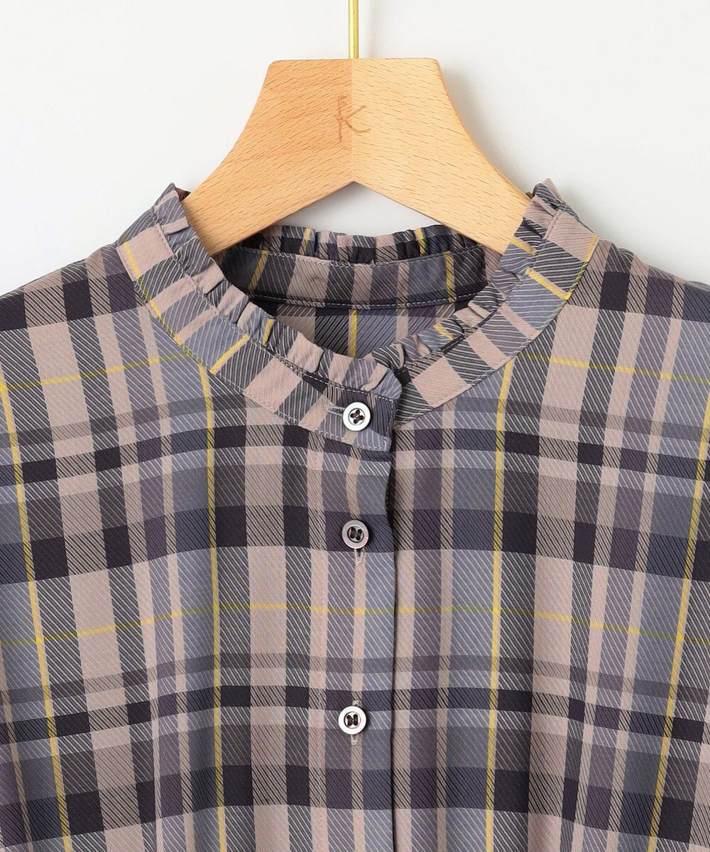 組曲 【リボンタイ付き】シアーツイルチェック ワンピース 