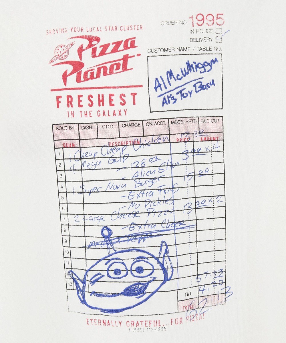 AMERICAN HOLIC Pizza Planet オーダーメモロングTシャツ 