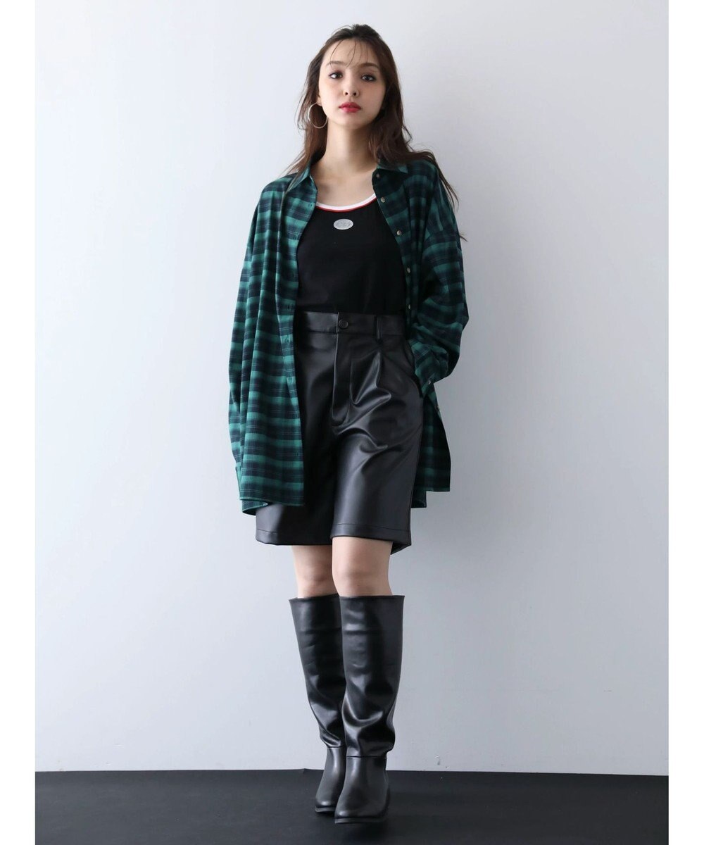Green Parks ＥＧＯＩＳＴ　チェックロゴシャツチュニック 